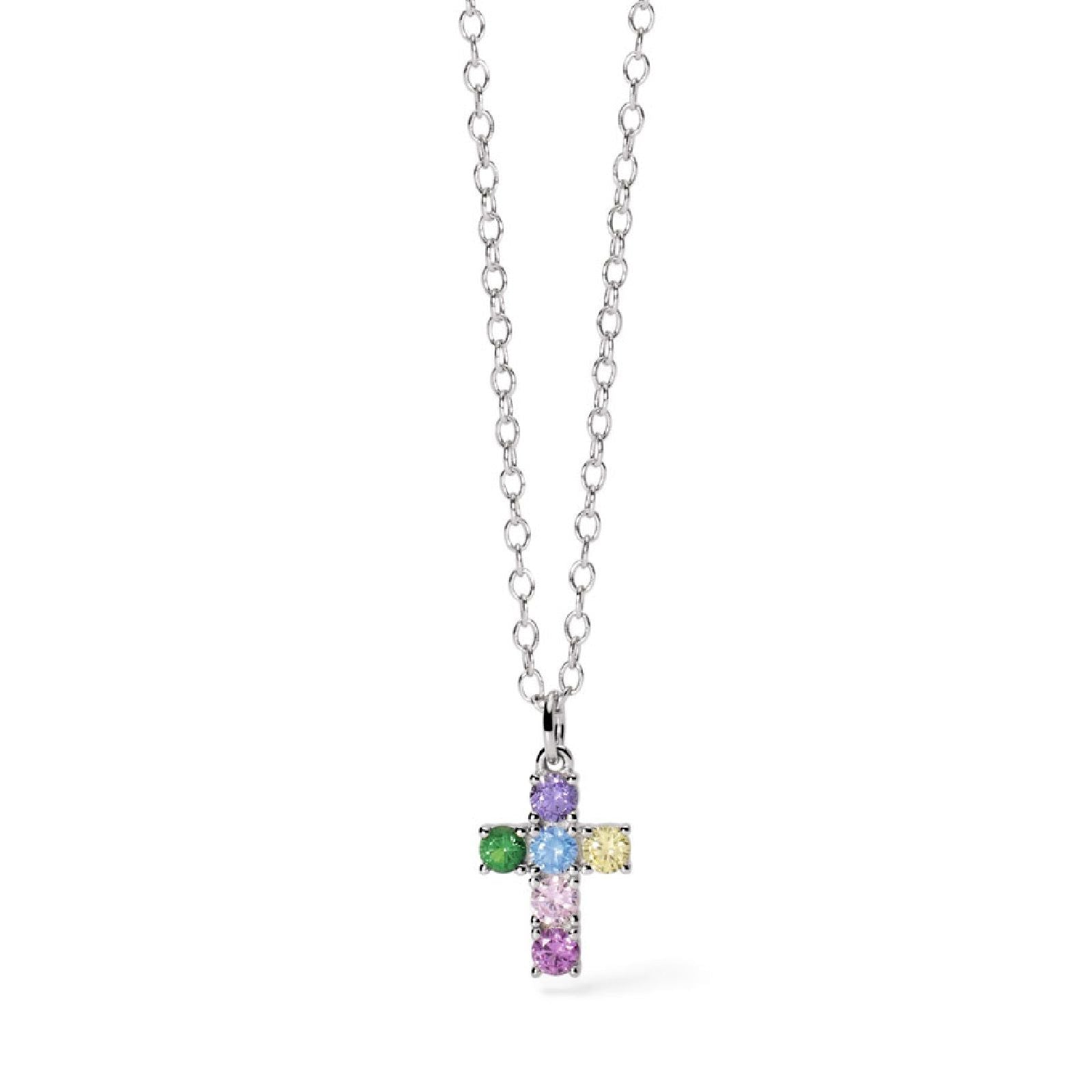 collana bambini mabina junior croce del sud in argento croce tormalina e zirconi 553693