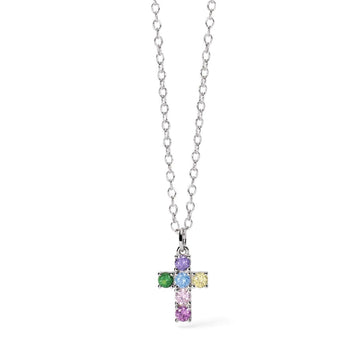 collana bambini mabina junior croce del sud in argento croce tormalina e zirconi 553693