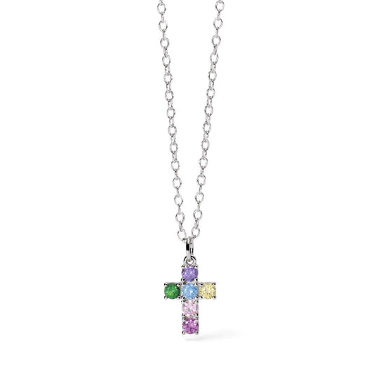 collana bambini mabina junior croce del sud in argento croce tormalina e zirconi 553693