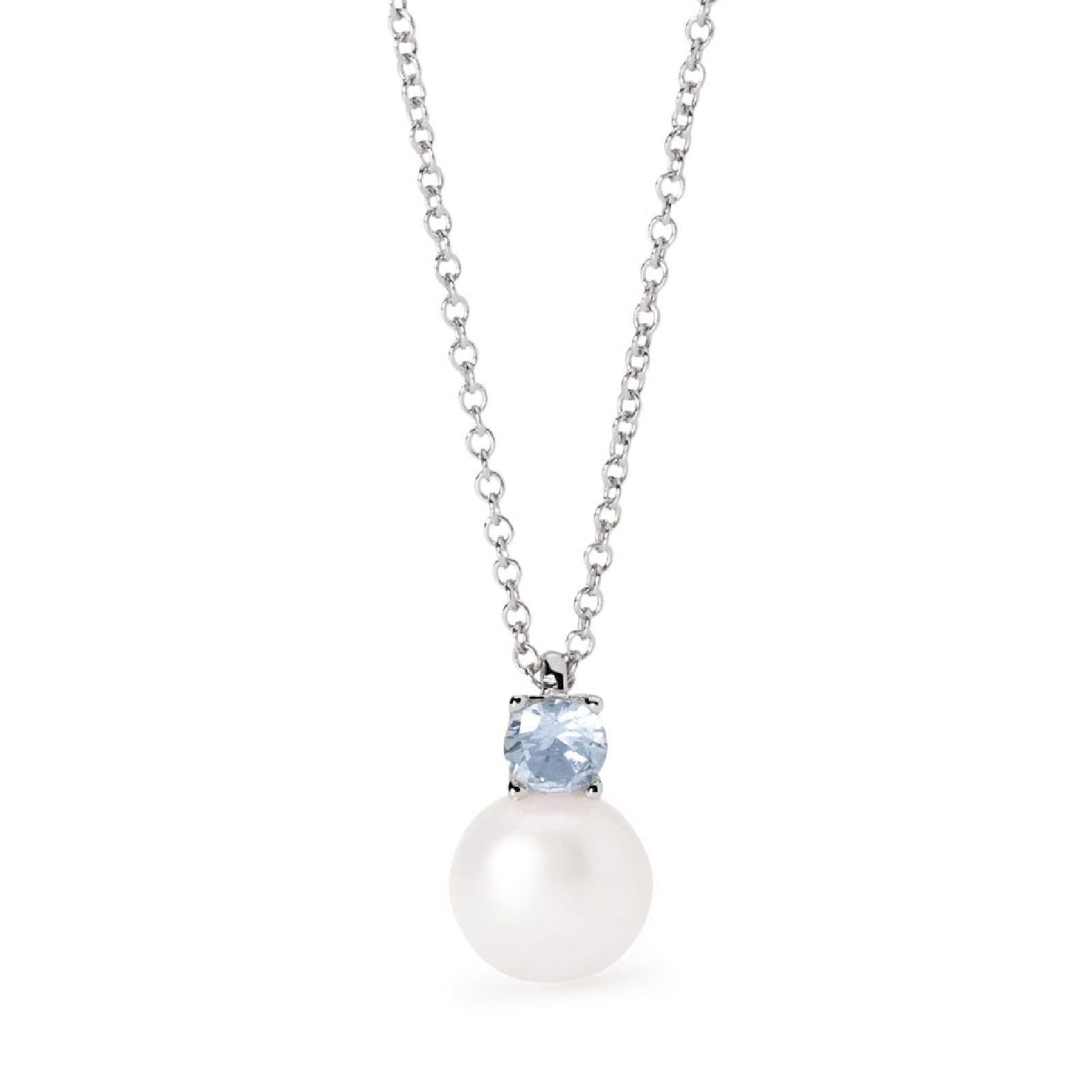 collana donna mabina invito a nozze in argento con acquamarina e perla 553695