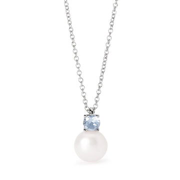 collana donna mabina invito a nozze in argento con acquamarina e perla 553695