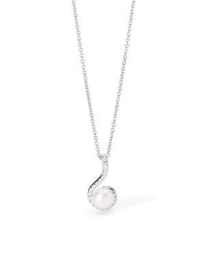 Collana da donna Mabina Sinfonia in argento 925 con perla di 6/6,5 mm e zirconi bianchi 553701