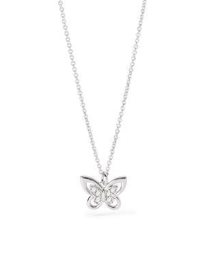Collana da donna Mabina Spring Life in argento 925 con ciondolo a forma di farfalla con zirconi bianchi 553707
