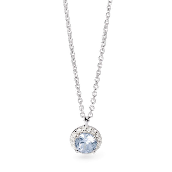 collana donna mabina revival in argento con acquamarina e zirconi 553714