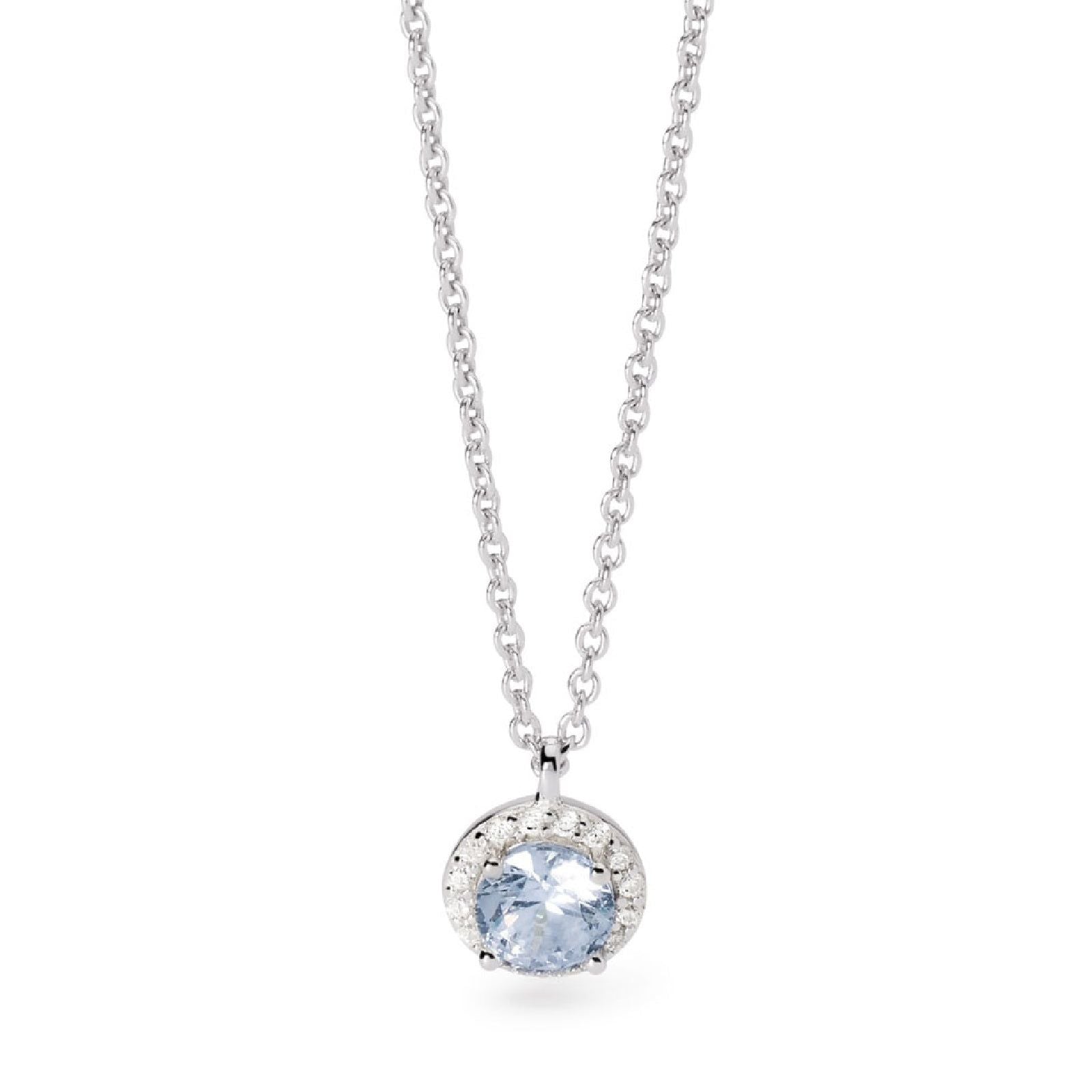 collana donna mabina revival in argento con acquamarina e zirconi 553714