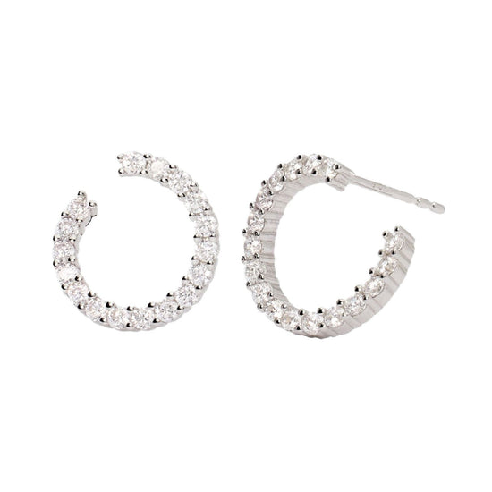 orecchini a cerchio donna mabina futurista in argento 925 con zirconi bianchi 563755