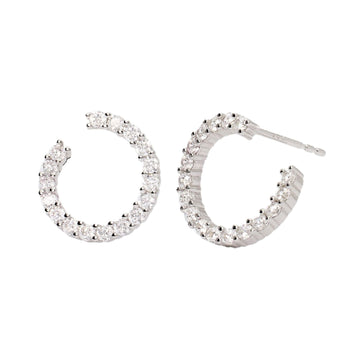 orecchini a cerchio donna mabina futurista in argento 925 con zirconi bianchi 563755