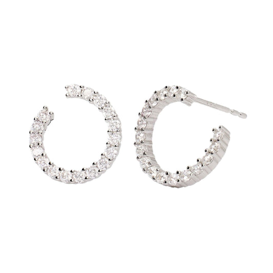 orecchini a cerchio donna mabina futurista in argento 925 con zirconi bianchi 563755