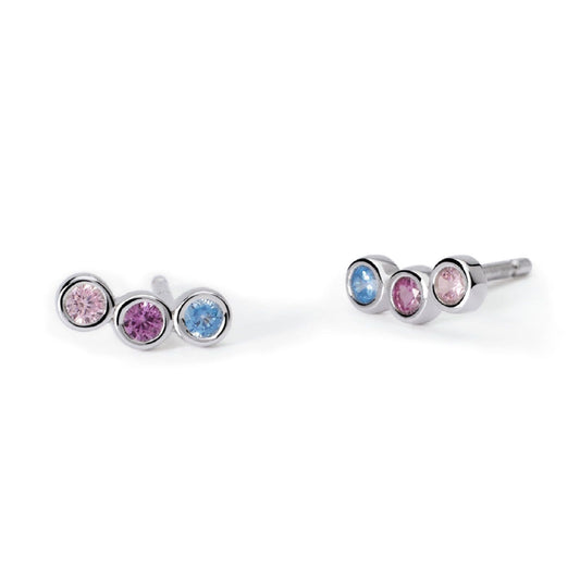 orecchini lobo bambina mabina junior rainbow argento con tormalina e zirconi 563770