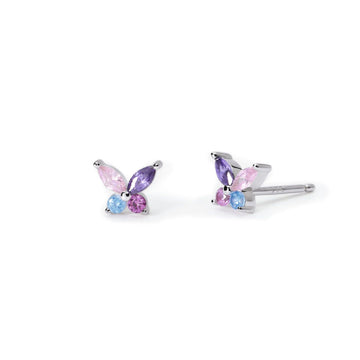 orecchini bambina mabina junior secret garden argento farfalla tormalina zirconi 563771