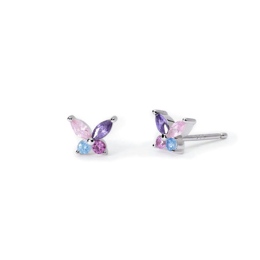 orecchini bambina mabina junior secret garden argento farfalla tormalina zirconi 563771