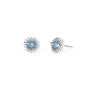 orecchini lobo donna mabina revival in argento con acquamarina e zirconi 563789
