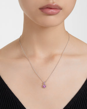 Collana girocollo da donna Swarovski Birthstone in lega di metalli rodiata con cristallo viola del mese di febbraio 5651708