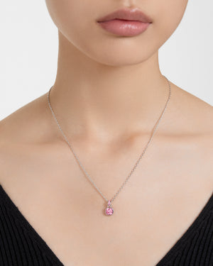 Collana girocollo da donna Swarovski Birthstone in lega di metalli rodiata con cristallo rosa del mese di ottobre 5651791