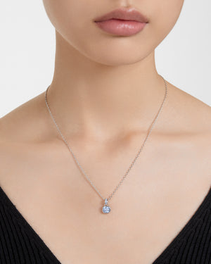 Collana girocollo da donna Swarovski Birthstone in lega di metalli rodiata con cristallo azzurro del mese di marzo 5651794