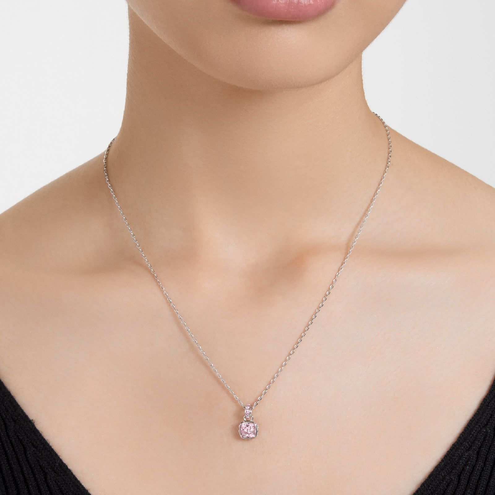 Collana donna Swarovski Birthstone cristallo rosa ciondolo giugno 5652044-5