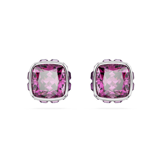 Orecchini punto luce donna Swarovski Birthstone cristallo viola febbraio 5660797-2