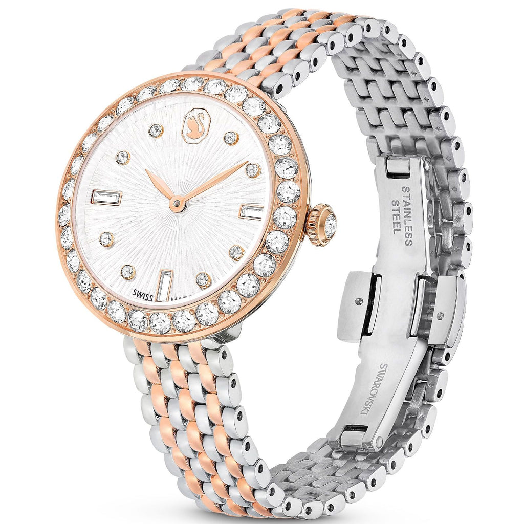 Orologio solo tempo da donna Swarovski Certa con cassa 30 mm e bracciale in acciaio bicolor con pvd oro rosa e con cristalli 5672971