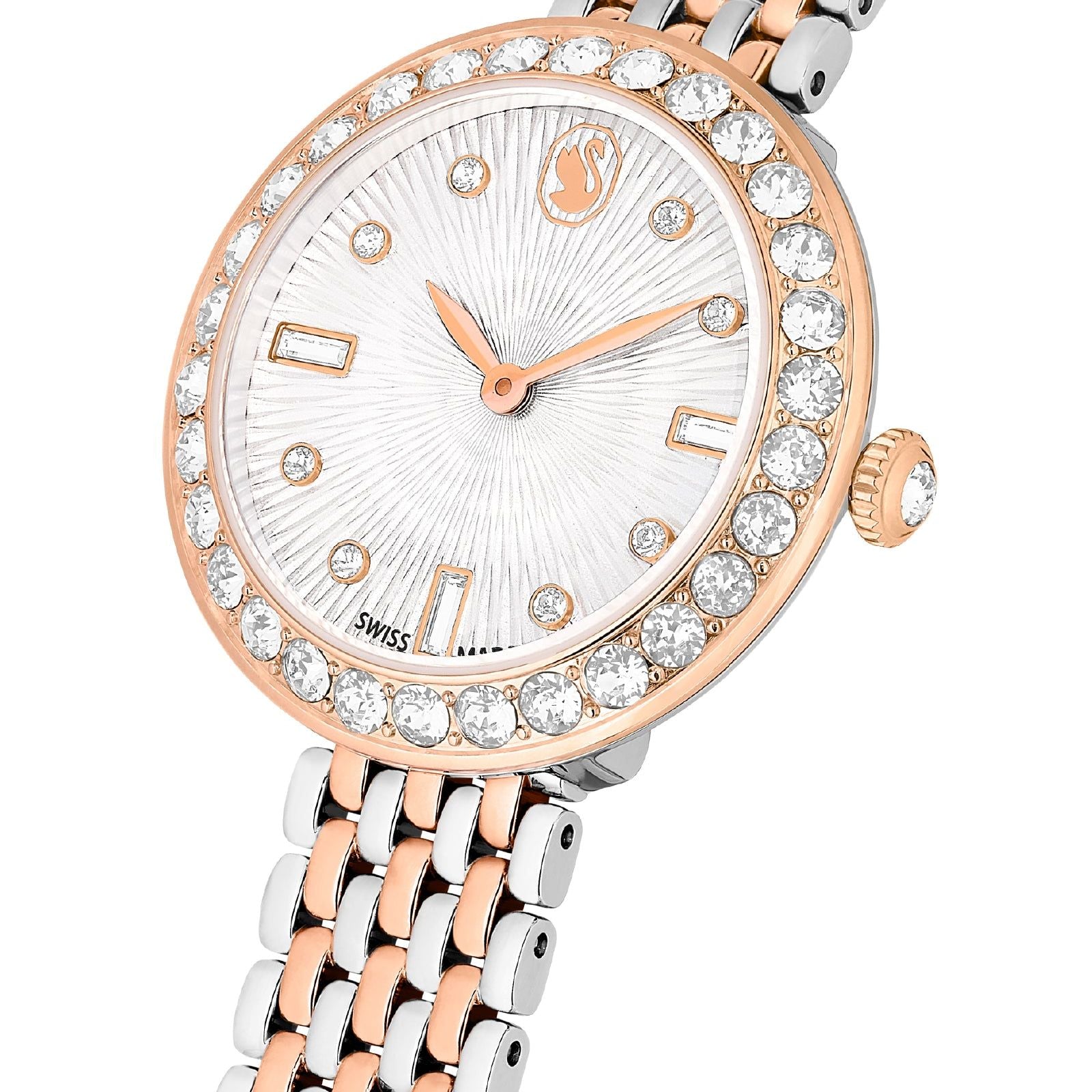Orologio solo tempo donna Swarovski Certa acciaio bicolor rosé e cristalli 30 mm 5672971-5