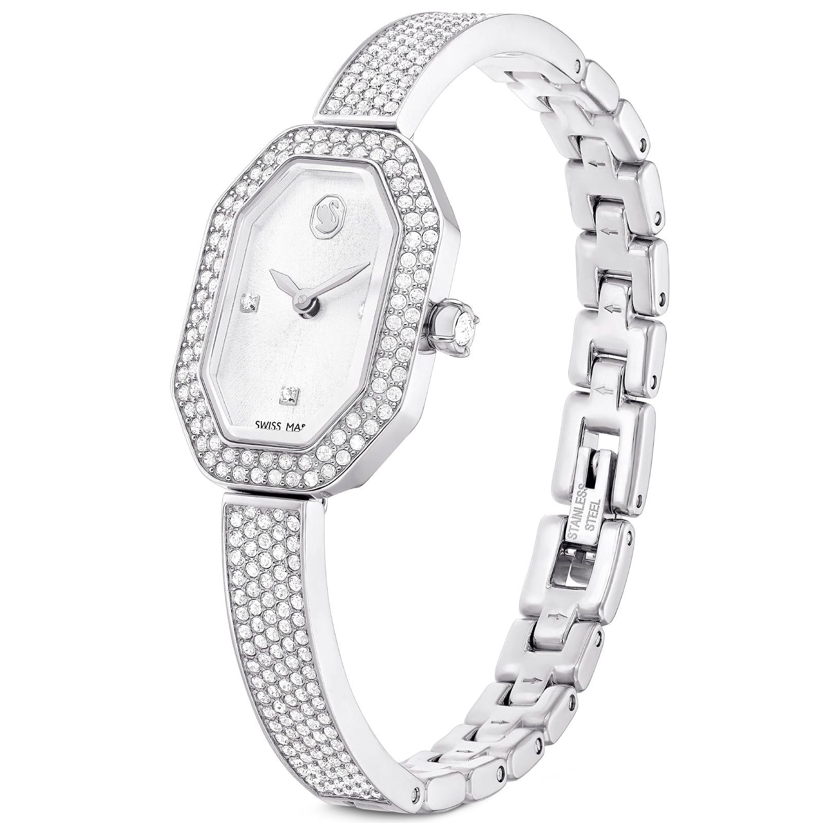 Orologio donna Swarovski Dextera Bangle in acciaio con cristalli 30x19 mm 5672977-2