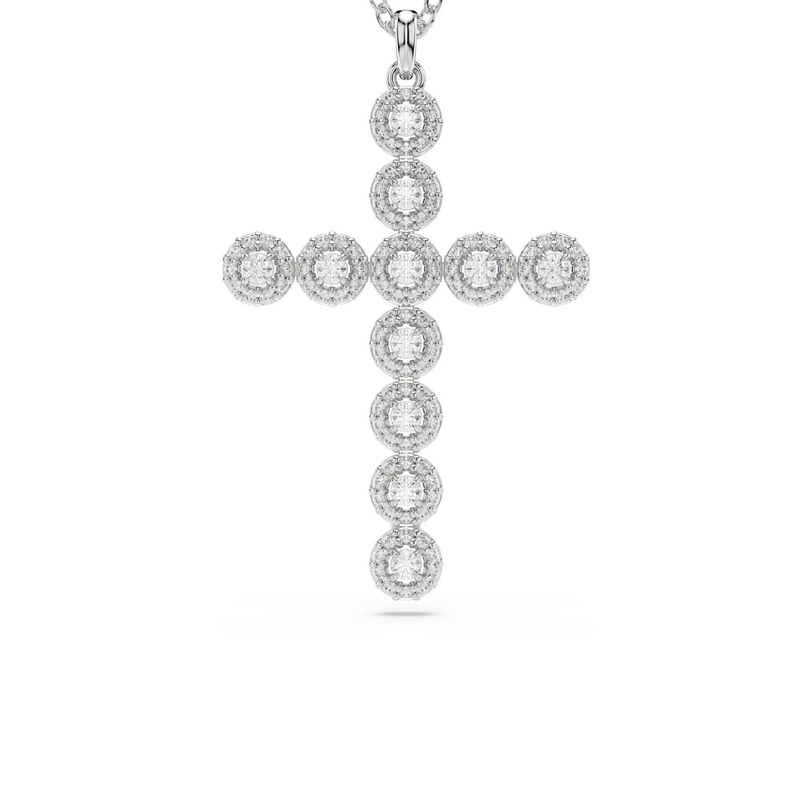 Collana donna Swarovski Insigne rodiata con croce di 11 cristalli 5675573-1