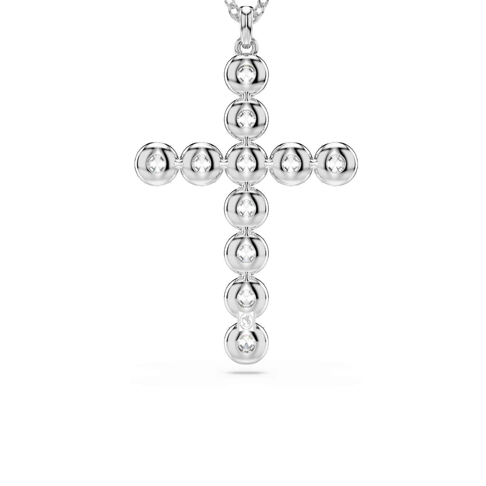 Collana donna Swarovski Insigne rodiata con croce di 11 cristalli 5675573-2