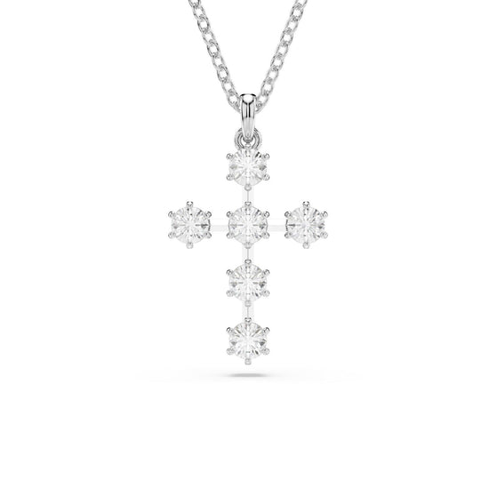Collana donna Swarovski Insigne rodiata con croce di 6 cristalli 5675576-1