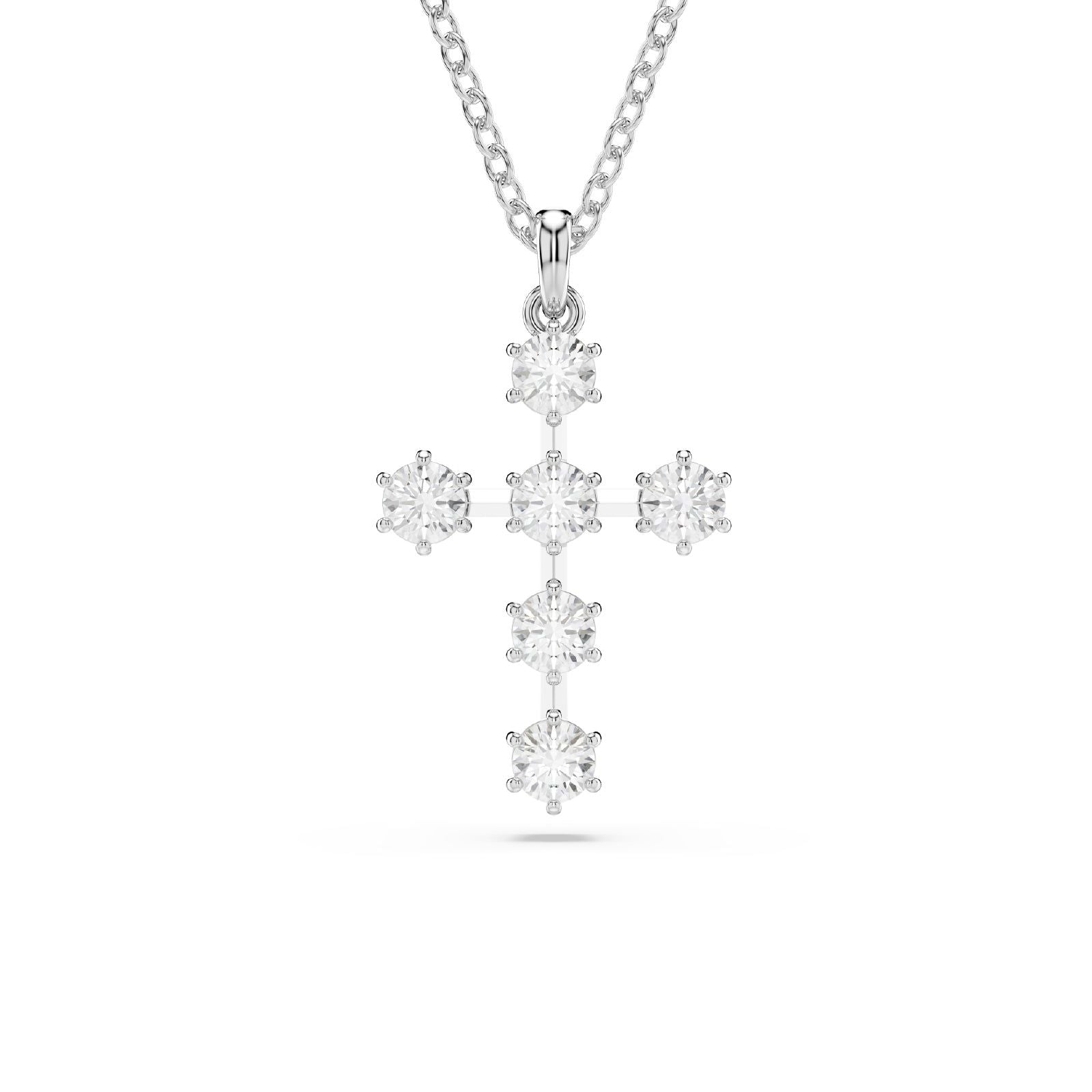 Collana donna Swarovski Insigne rodiata con croce di 6 cristalli 5675576-1