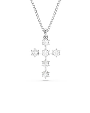 Collana con pendente da donna Swarovski Insigne in lega di metalli rodiata con ciondolo a forma di croce con 6 cristalli  5675576