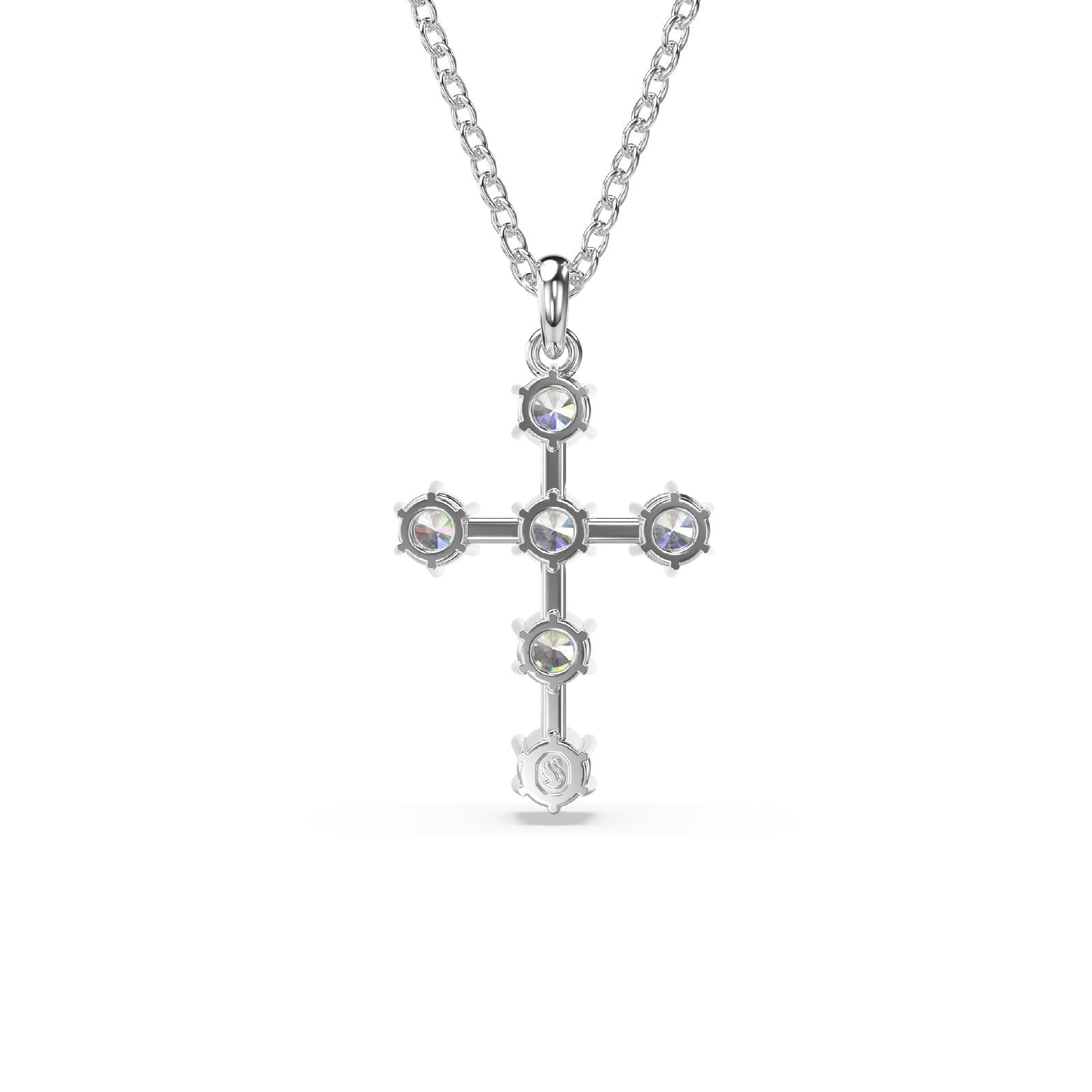 Collana donna Swarovski Insigne rodiata con croce di 6 cristalli 5675576-2