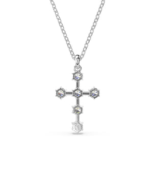 Collana con pendente da donna Swarovski Insigne in lega di metalli rodiata con ciondolo a forma di croce con 6 cristalli  5675576