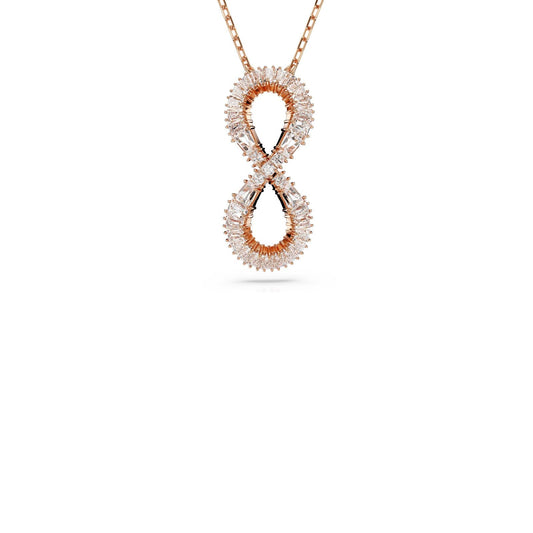 Collana donna Swarovski Hyperbola placcata oro rosa con infinito di cristalli 5677623-1