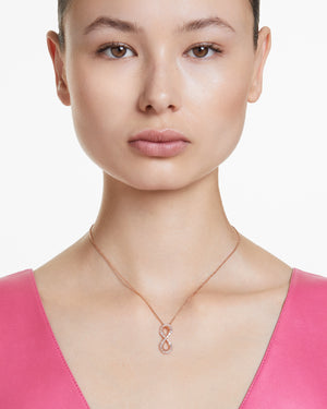 Collana girocollo da donna Swarovski Hyperbola placcata oro rosa con ciondolo a forma di infinito con cristalli 5677623