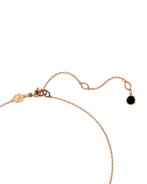 Collana girocollo da donna Swarovski Swan placcata oro rosa con ciondolo a cigno con cristalli neri e uno bianco a goccia 5678045