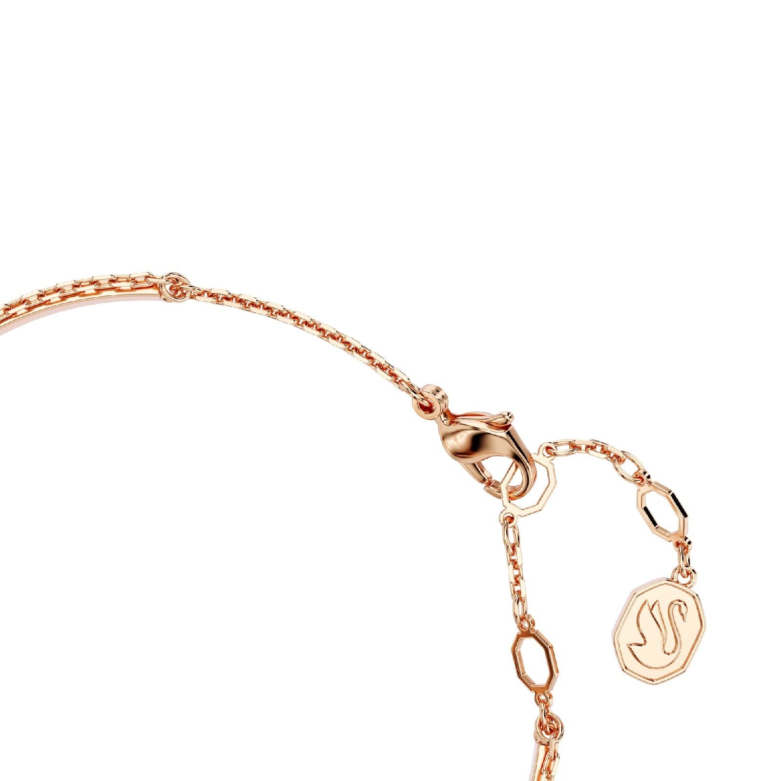 Bracciale donna Swarovski Swan placcata oro rosa con cigno cristalli neri e bianco 5678048-4