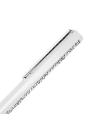 Penna a sfera della collezione Swarovski Crystal Shimmer placcata di bianco dal design ottagonale con cristalli sul fusto 5678183