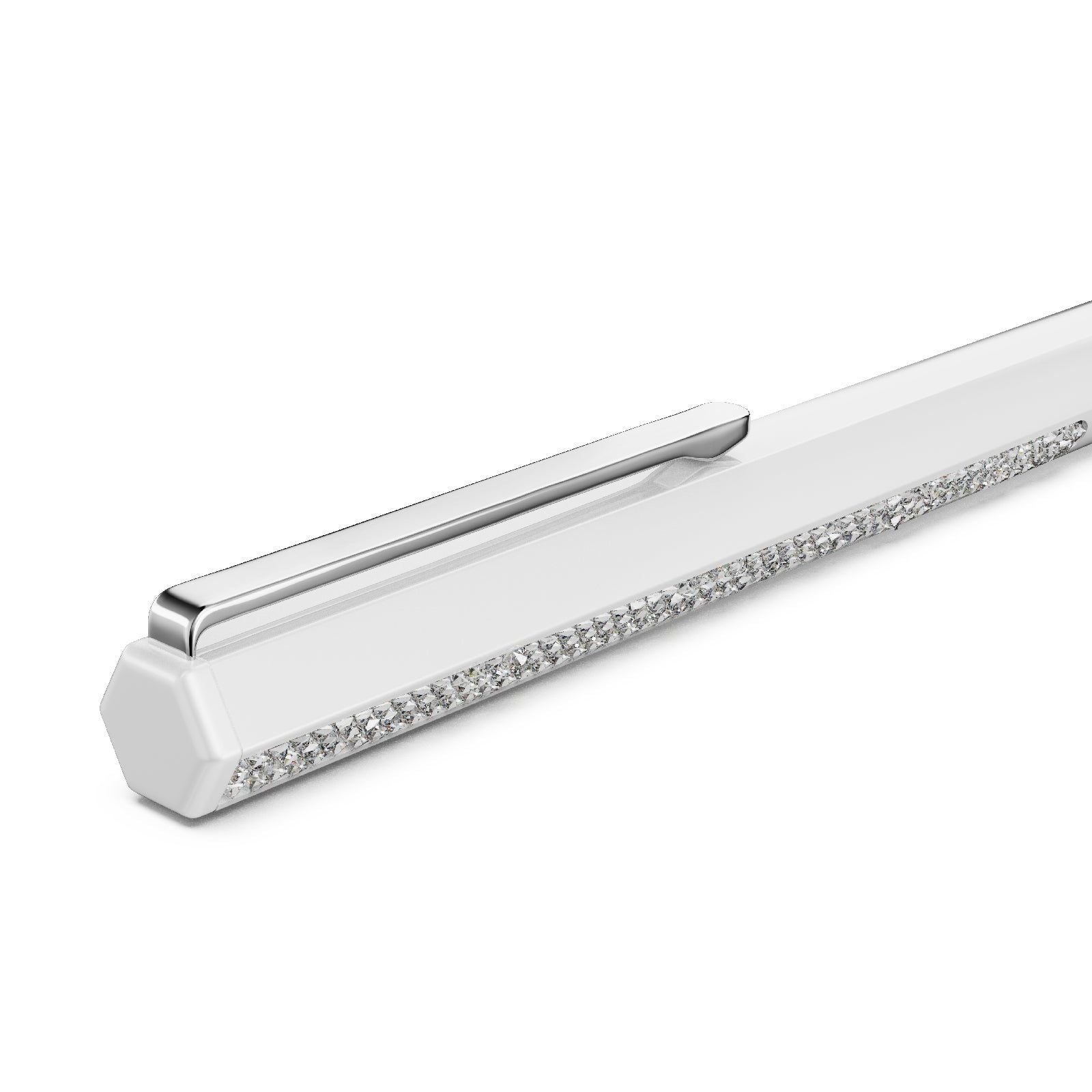 Penna Swarovski Crystal Shimmer placcata bianco con cristalli 5678183-3