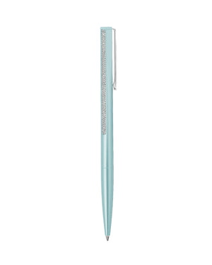 Penna a sfera della collezione Swarovski Crystal Shimmer placcata azzurro cromato dal design ottagonale con cristalli sul fusto 5678190