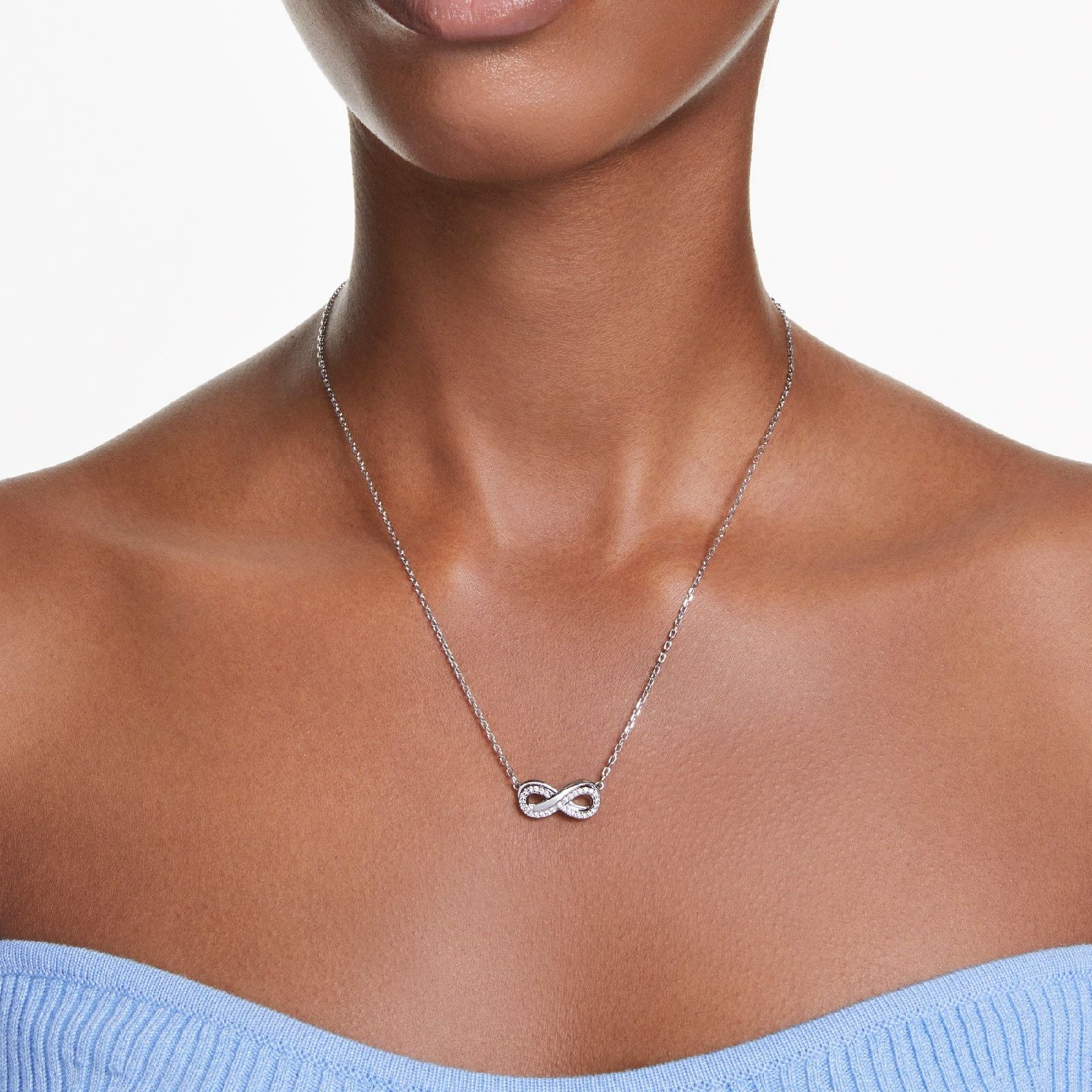 Collana donna Swarovski Hyperbola in lega di metalli con infinito di cristalli 5679434-5
