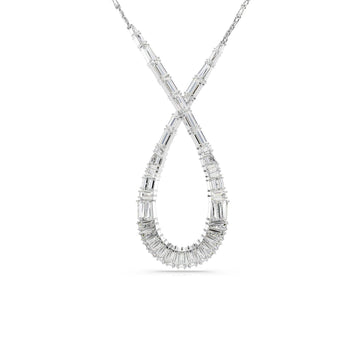 Collana donna Swarovski Hyperbola rodiata con goccia di cristalli 5679438-1