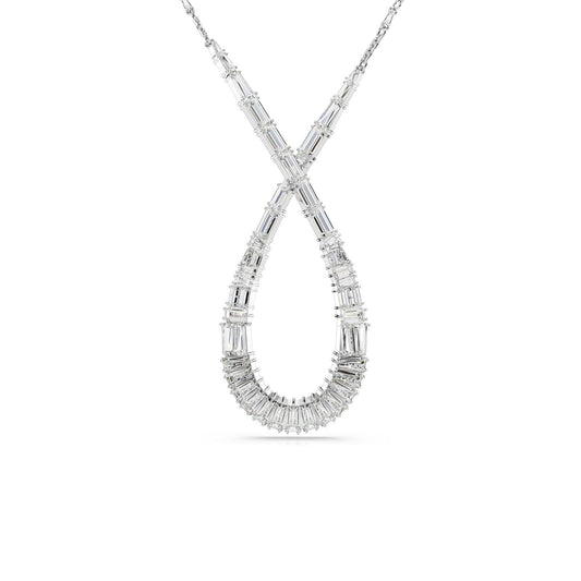 Collana donna Swarovski Hyperbola rodiata con goccia di cristalli 5679438-1