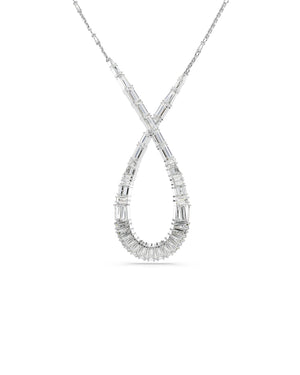 Collana con pendente da donna Swarovski Hyperbola in lega di metalli rodiata con un ciondolo a forma di goccia con cristalli 5679438