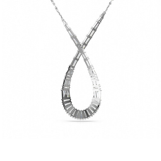 Collana donna Swarovski Hyperbola rodiata con goccia di cristalli 5679438-2