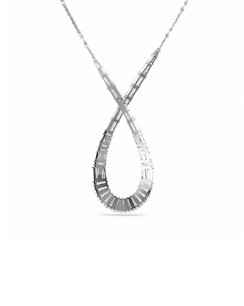 Collana con pendente da donna Swarovski Hyperbola in lega di metalli rodiata con un ciondolo a forma di goccia con cristalli 5679438