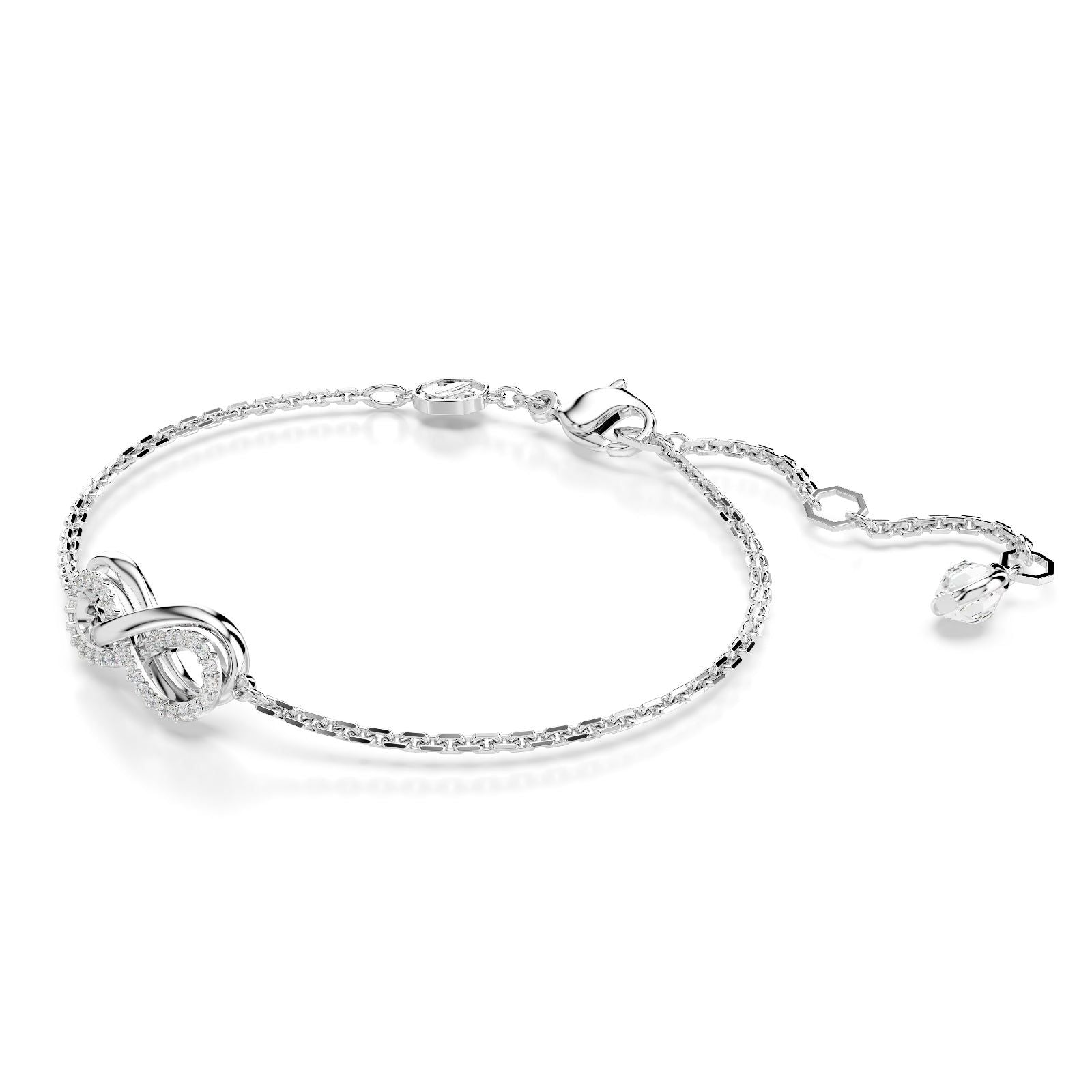 Bracciale donna Swarovski Hyperbola rodiato infinito con cristalli 5679664-3