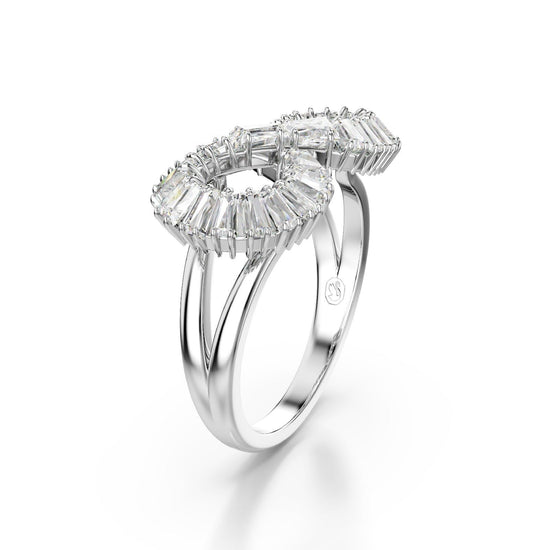 Anello donna Swarovski Hyperbola rodiato con infinito di cristalli 5679694-1