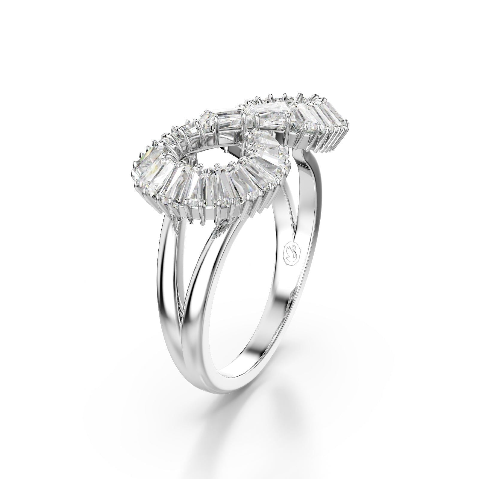 Anello donna Swarovski Hyperbola rodiato con infinito di cristalli 5679694-1
