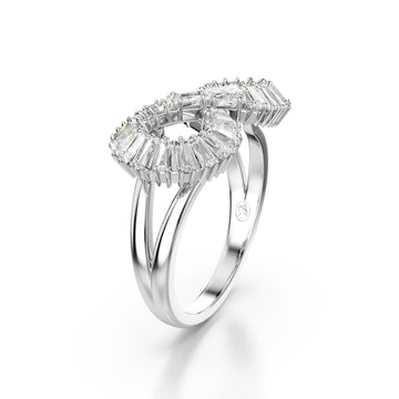 Anello donna Swarovski Hyperbola rodiato con infinito di cristalli 5679694-1