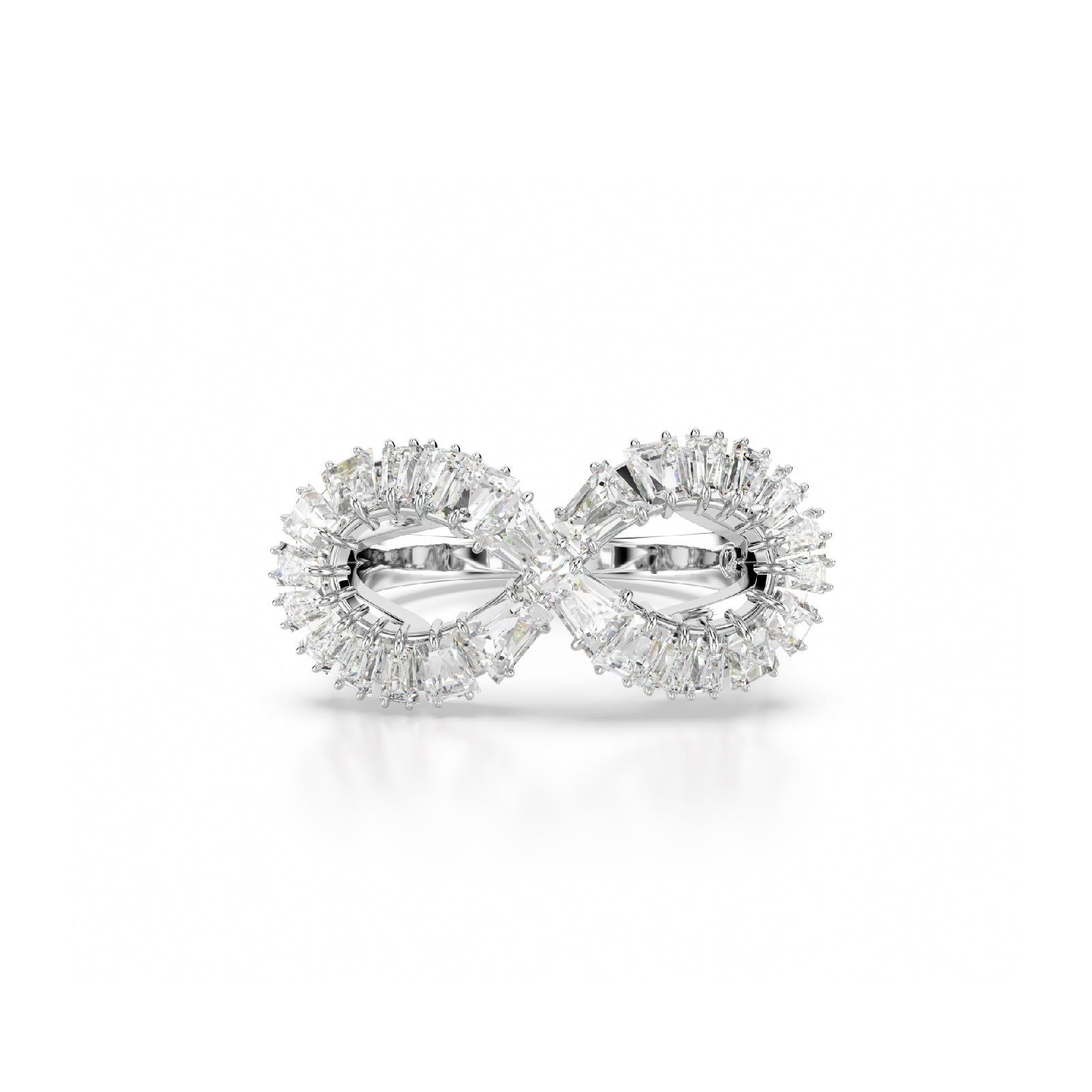 Anello donna Swarovski Hyperbola rodiato con infinito di cristalli 5679694-2