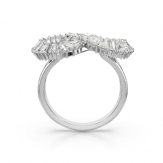 Anello donna Swarovski Hyperbola rodiato con infinito di cristalli 5679694-3